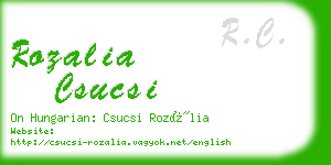 rozalia csucsi business card